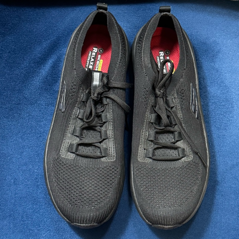Skechers Women’s Work Slip-Ons Relaxed Fit Slip Resistant Black Sneakers